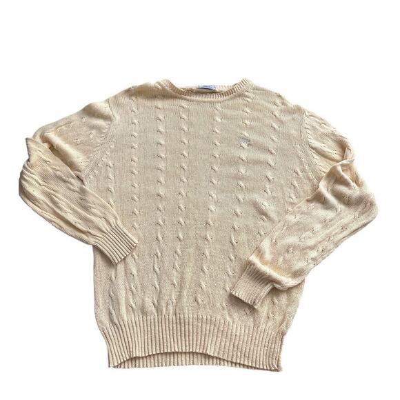 1970s IZOD Lacoste Hong Kong Linen Cable Knit Sweater L